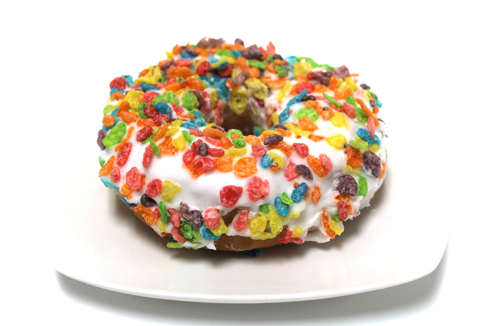 Vanilla Fruity Pebble Donut