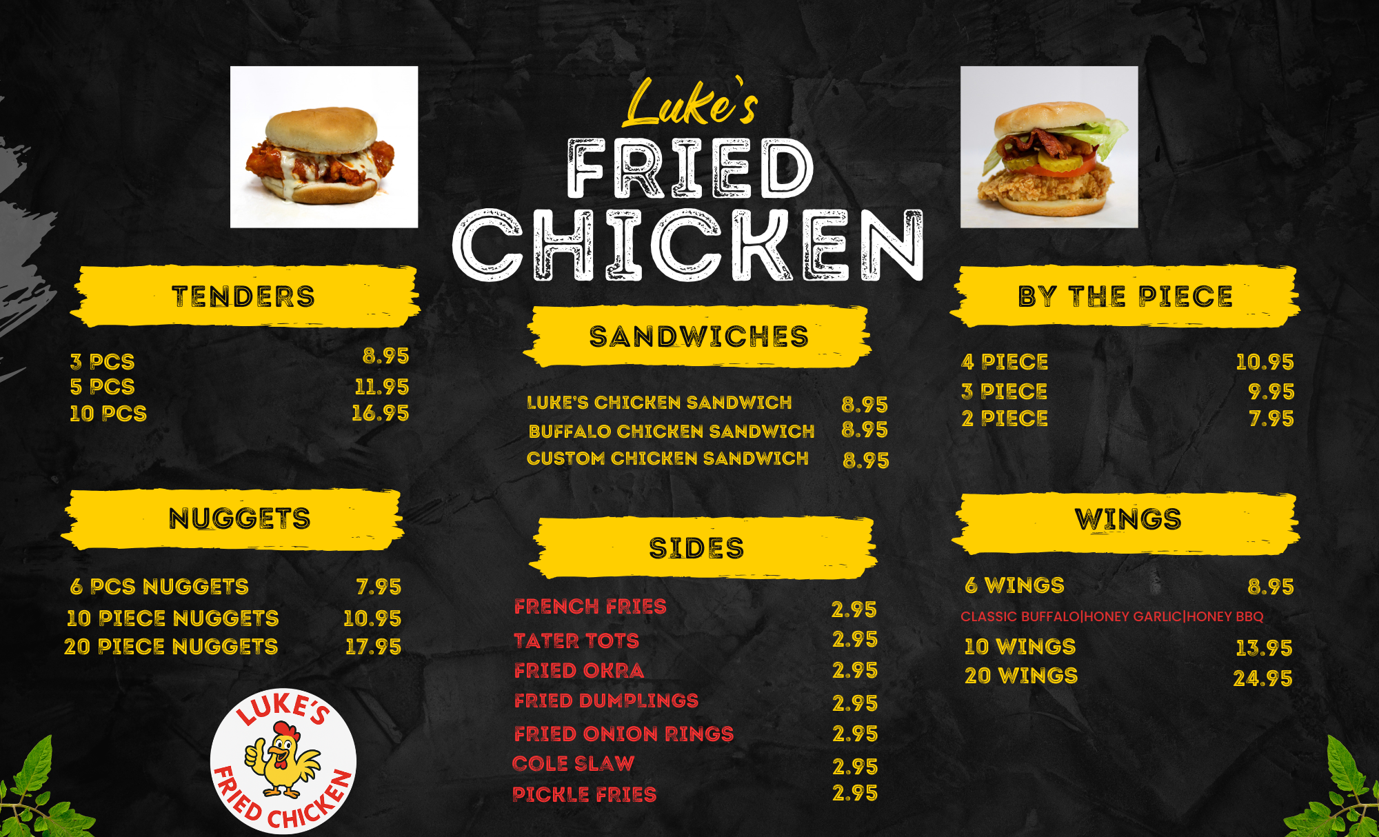 Luke's Fried Chicken Menu